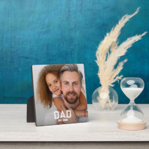Minimal Dad Established Year New Father Photo Plaque