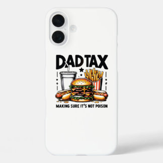 Minimal Dad Tax Food Icon Art iPhone 16 Plus Case