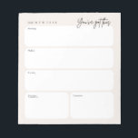 Minimal Daily Planner Notepad<br><div class="desc">Plan your day with calm, clarity, and confidence. This neutral, minimalist daily planner notepad features a clean layout designed to keep your day organized without visual clutter. With sections for morning, midday, and evening, plus spaces for priorities and tomorrow, it helps you focus on what matters most — all while...</div>