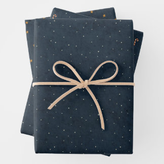 Minimal Dark Blue Pattern Wrapping Paper Sheet Set