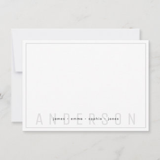 Minimal Dark Grey Border Family Last Name Card