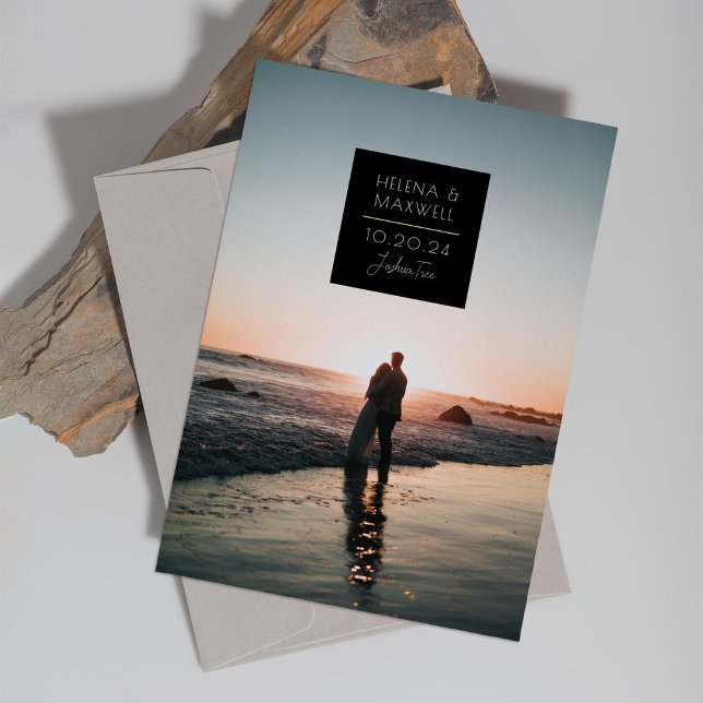 Minimal Deco Photo Save the Date Gold (Creator Uploaded)