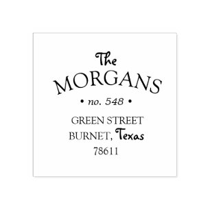 minimal decorative script Return Address Stamp