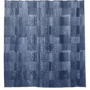 Minimal Denim Abstract Memphis Patchwork