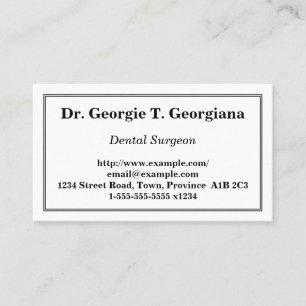 Minimal Dental Surgeon Business Card