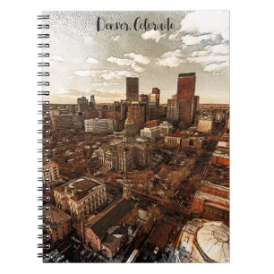 Minimal Denver Colorado Skyline Notebook