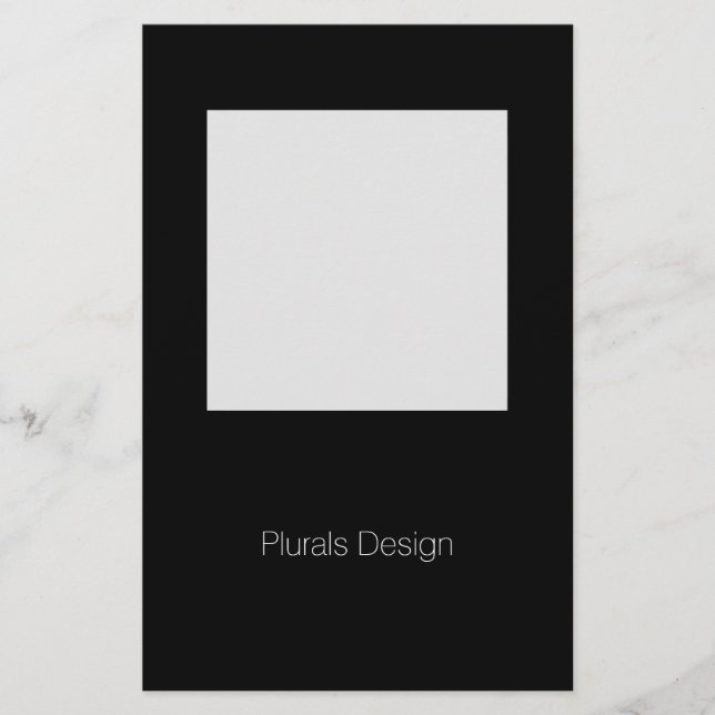 Minimal Design Black and White frame Stationery (Front)