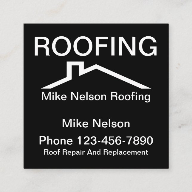 Minimal Design Roofing Square Business Card (Front)