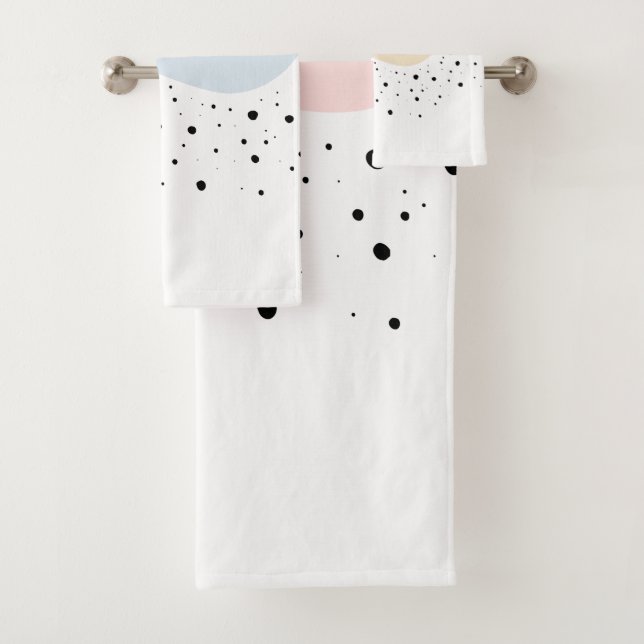 Minimal design  with dots bath towel set (Insitu)
