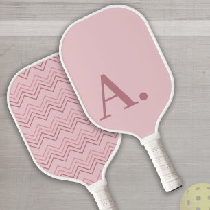 Minimal Design with Huge Modern Monogram Rose Gold Pickleball Paddle