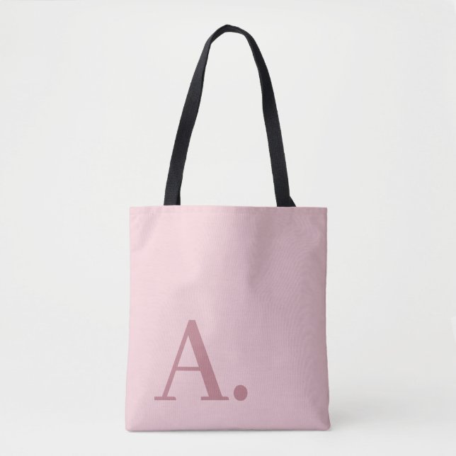 Minimal Design with Huge Modern Monogram Rose Gold Tote Bag (Front)
