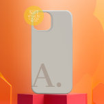 Minimal Design with Huge Monogram - Neutral Colour Case-Mate iPhone 14 Pro Case<br><div class="desc">Neutral colours with a modern serif font for your monogram or other text. The background colour and text can be changed if you click on the advanced colour area. If your art still needs to be adjusted, click on the Customize This button. This will take you to a design area...</div>