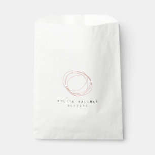 Minimal Designer Scribble Logo in Rose Gold Favour Bag
