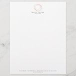 Minimal Designer Scribble Logo in Rose Gold Letterhead<br><div class="desc">Coordinates with the Minimal Designer Scribble Logo in Rose Gold Business Card Template. A hand-drawn scribble circle in faux metallic rose gold becomes an unconventional, yet modern and abstract logo on this professional letterhead design. Your name or company name is grounded in a minimal font set on a white background....</div>