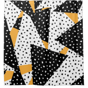 Minimal Dots Patchwork: Black White Yellow