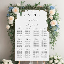 Minimal Dotted Black & White Wedding Seating Chart