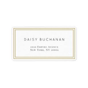 Minimal Double Gold Frame Return Address Label