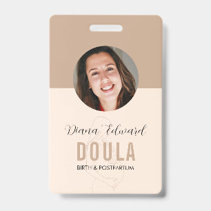 Minimal Doula Identity Photo Design in Soft Beige Badge