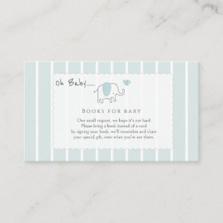 Minimal Dusty Blue Elephant Sketch Books for Baby Enclosure Card