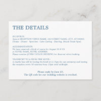 Minimal Dusty Blue QR Code Wedding Details