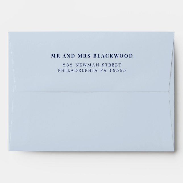 Minimal Dusty Blue Return Address Envelope (Back (Top Flap))
