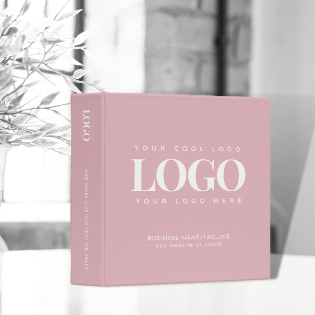 Minimal Dusty Pink Business Company Custom Logo Binder (Creator Uploaded)