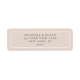 Minimal Dusty Pink Wedding Return Address Label
