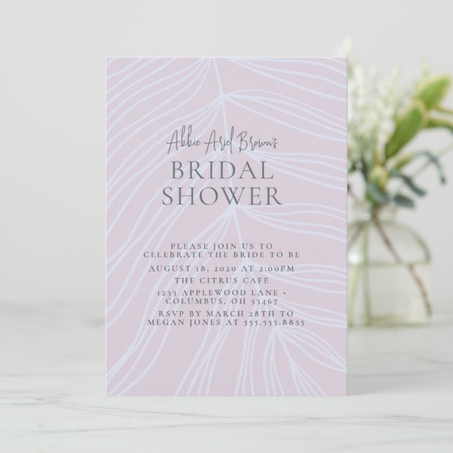 Minimal Dusty Script Text Bridal Shower Invitation (Standing Front)