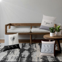 Minimal Earth Tones Rustic Floral Throw Pillow