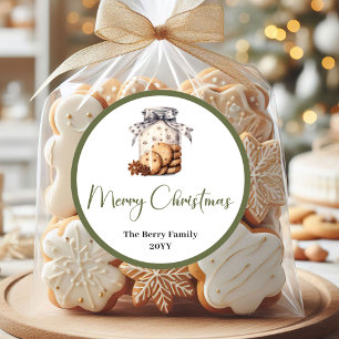 Minimal Earthy Christmas Family Name Sticker Seal