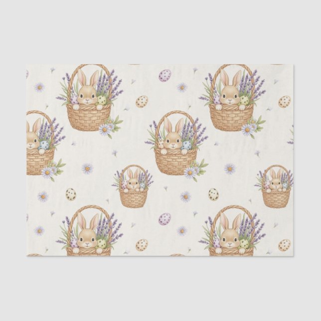 Minimal Easter Bunny Pastel Spring Pattern (4) Tissue Paper (Front)