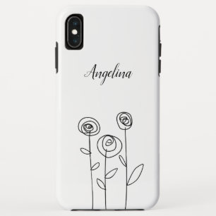 Minimal Easy Drawing Flowers iPhone XS Max Case