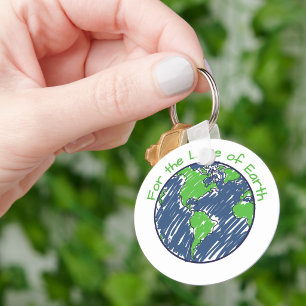 Minimal Eco For the Love of Earth Day Gift Keychain