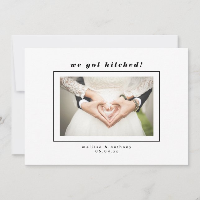 Minimal Editable Frame Photo Wedding Announcement (Front)