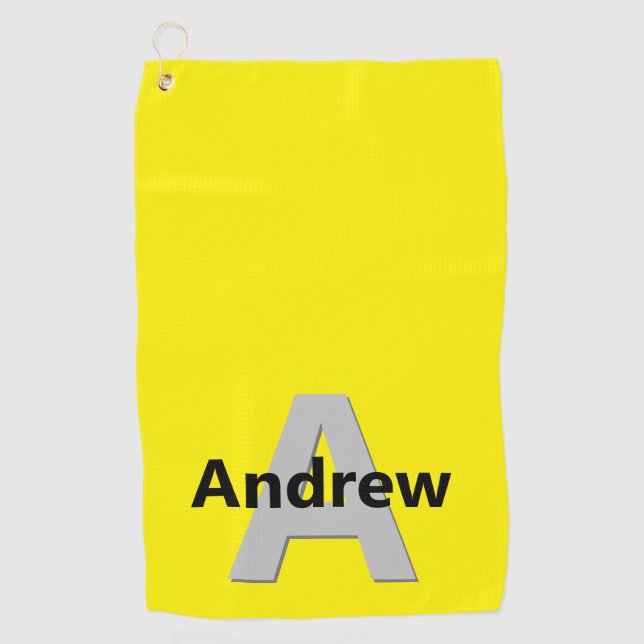 Minimal Editable Name and Initial Golf Towel (Front)