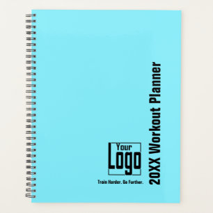 Minimal Electric-Blue Black Logo Motto Workout Planner