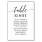Minimal Elegance Table Numbers Seating Chart