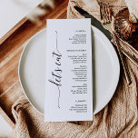 Minimal Elegance Wedding Bridal Shower Menu<br><div class="desc">This beautiful menu is perfect for your next event! Easily edit the menu items and display this beautiful design on each plate!

See the entire collection for more matching items!</div>