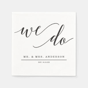 Minimal Elegance Wedding Cocktail Napkin