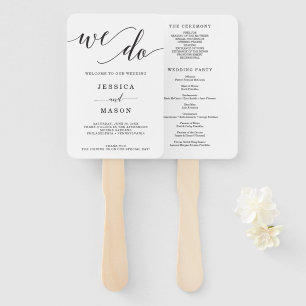 Minimal Elegance Wedding Program Fan