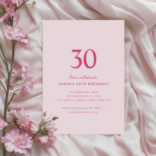 Minimal Elegant 30th Birthday Invitation