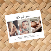 Minimal Elegant 3 Photos Thank You Baby Shower