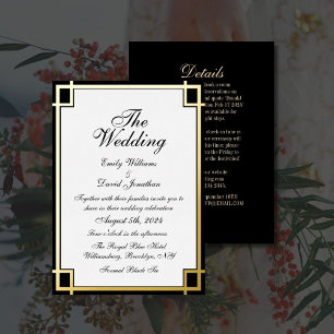 Minimal Elegant Black Gold White Wedding