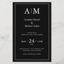 Minimal Elegant Black Wedding Flat