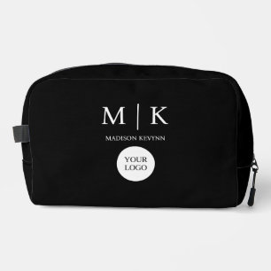 Minimal & Elegant Black & White Logo Business Dopp Kit