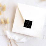 Minimal & Elegant Black & White Monogram Wedding Square Sticker<br><div class="desc">A timeless,  classic,  and elegant wedding sticker with a modern minimal aesthetic in classic black and white. Simple elegant monogram crest. **All colours can be changed to suit your wedding colour preference. Check out our other matching wedding items for this collection.</div>