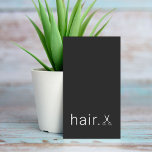 Minimal Elegant Black White Scissors Hairstylist Business Card<br><div class="desc">Minimal customizable business card template with white scissors icon. Elegant and minimalist design. Perfect for beauty salon,  hair stylist,  hairdresser.</div>