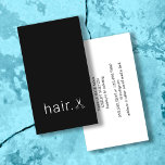 Minimal Elegant Black White Scissors Hairstylist Business Card<br><div class="desc">Minimal customizable business card template with white scissors icon. Elegant and minimalist design. Perfect for beauty salon,  hair stylist,  hairdresser.</div>