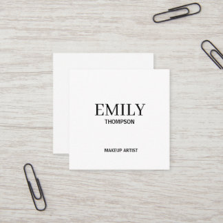 Minimal Elegant Black White  Square Business Card