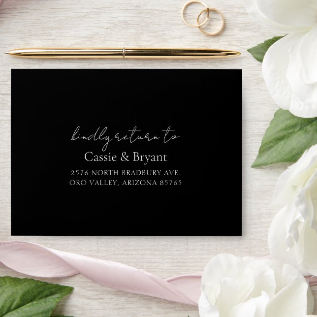 Minimal Elegant Black & White Wedding Invitation Envelope (Wedding)